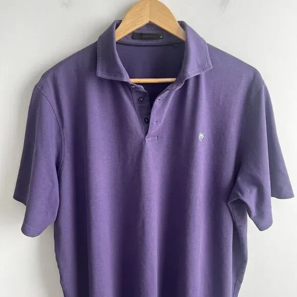 Greyson Golf Polo Shirt Mens XL Purple Short Sleeve Collared Shirt Logo Stretch - Picture 7 of 7